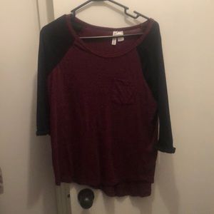 Dark red and black shirt